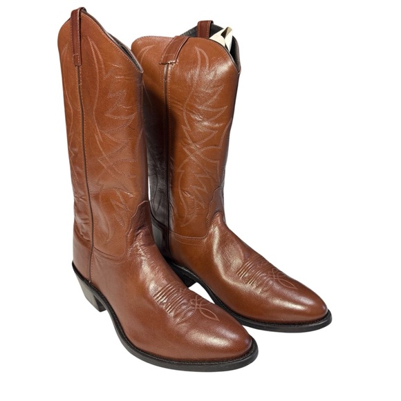 SHEPLERS Other - Sheplers Men’s Brown Leather Cowboy Boots Size 11 Western Pull-On NEW